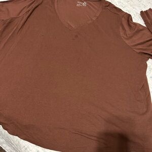 Terra & Sky Woman’s  Long Sleeve Brown Tee